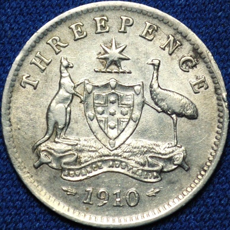 1910 Australian threepence reverse