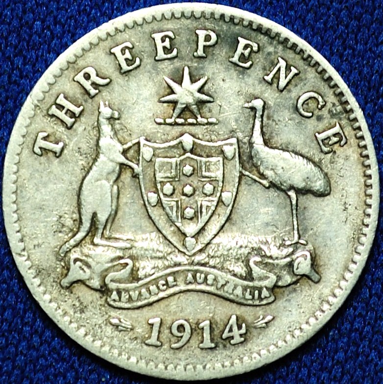 1914 Australian Threepence reverse