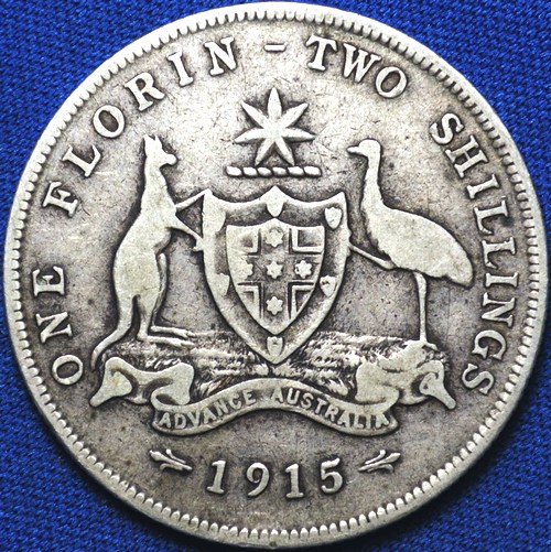1915 Australian florin reverse