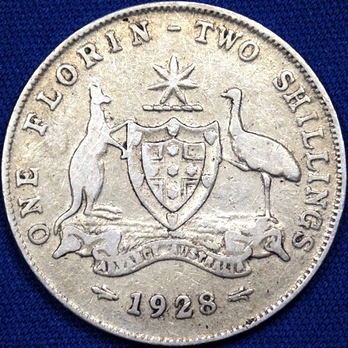 1928 Australian florin reverse