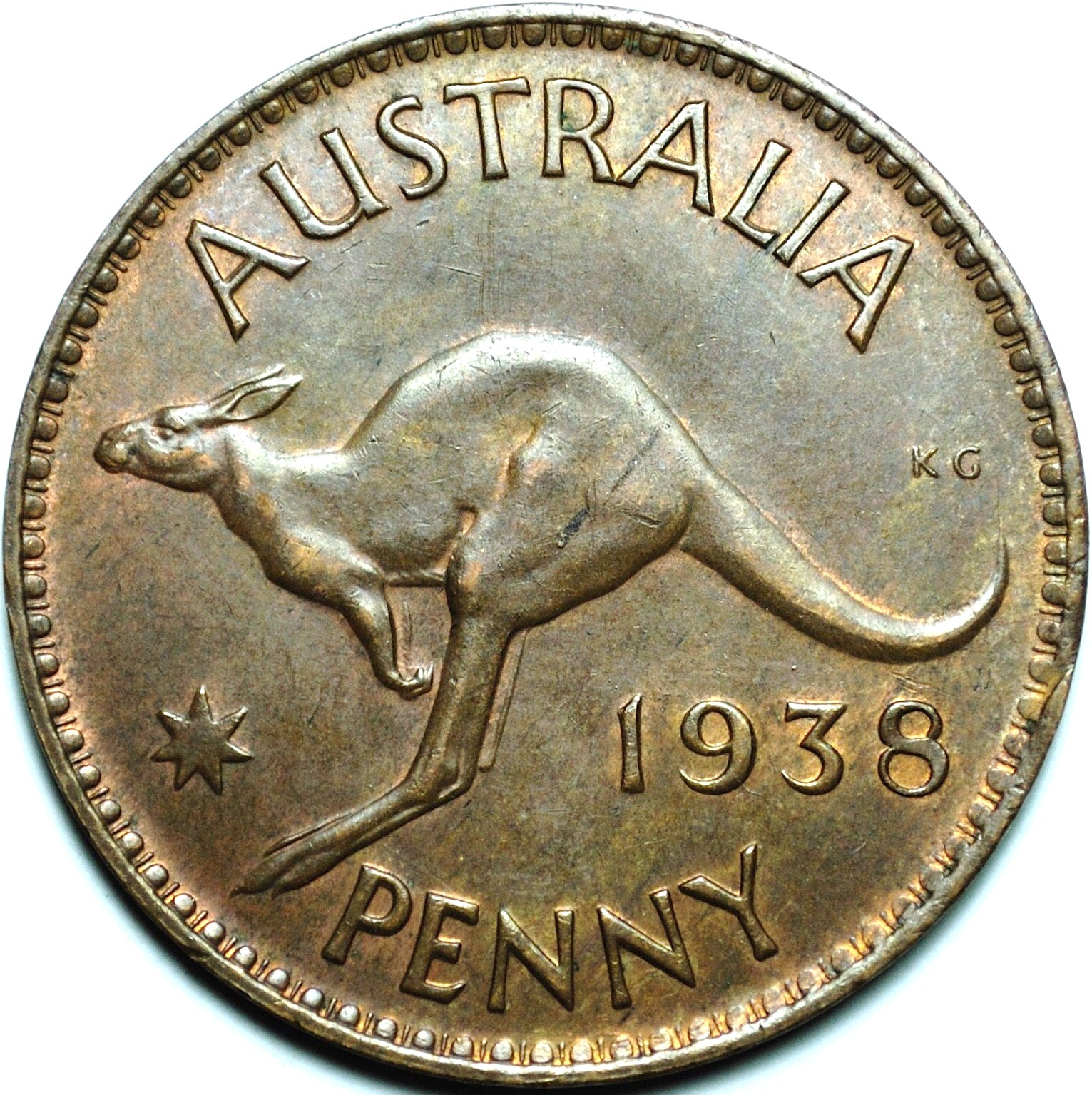 1938 Australian penny reverse