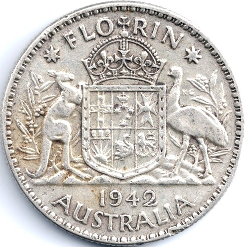 1942 (m) Australian florin reverse