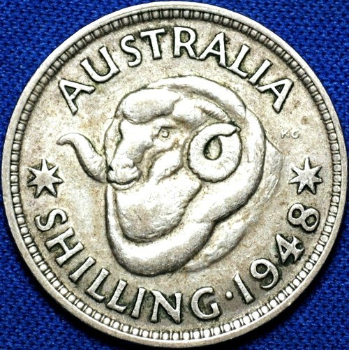 1948 Australian shilling reverse