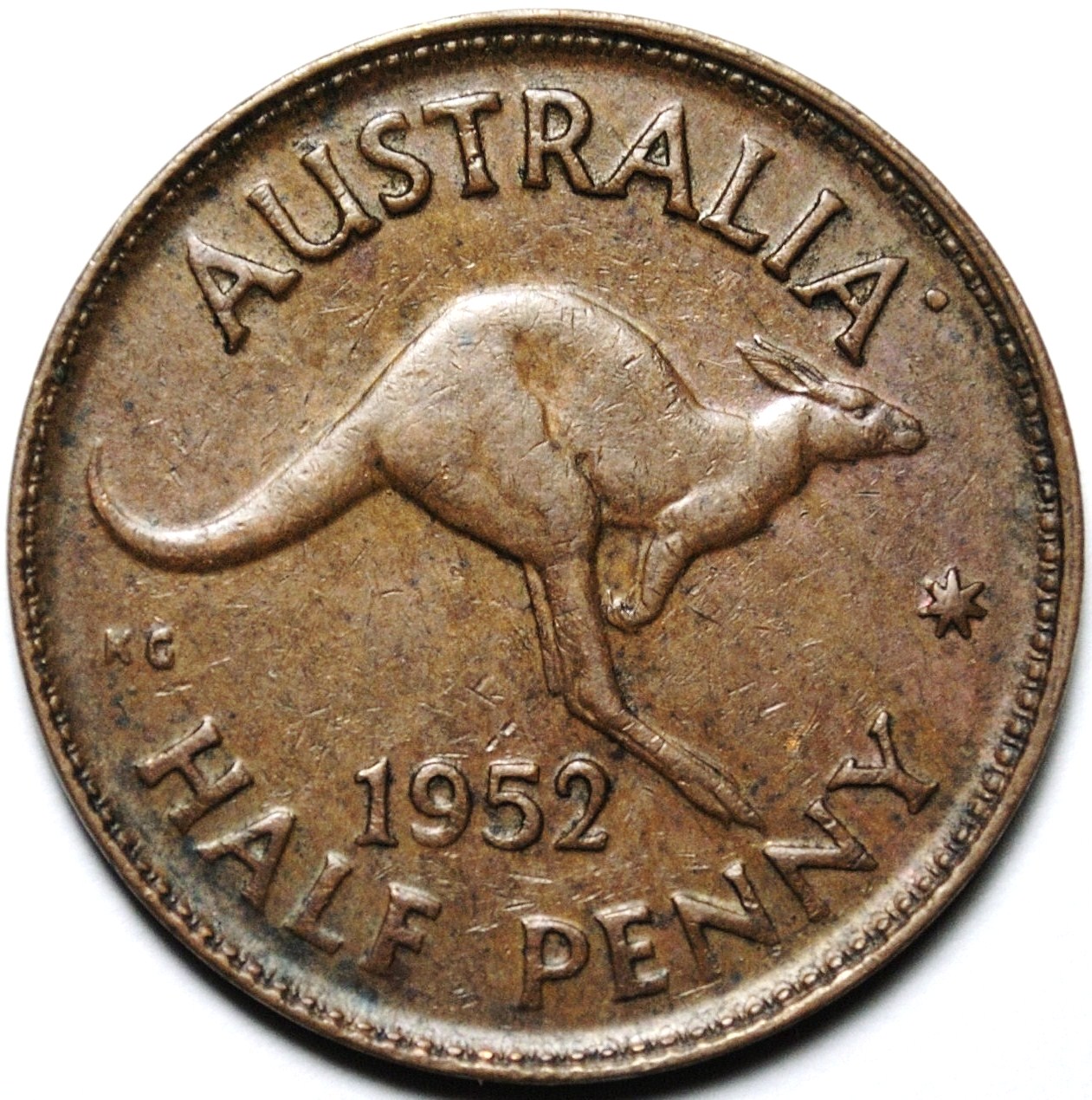 1952 Australian halfpenny reverse
