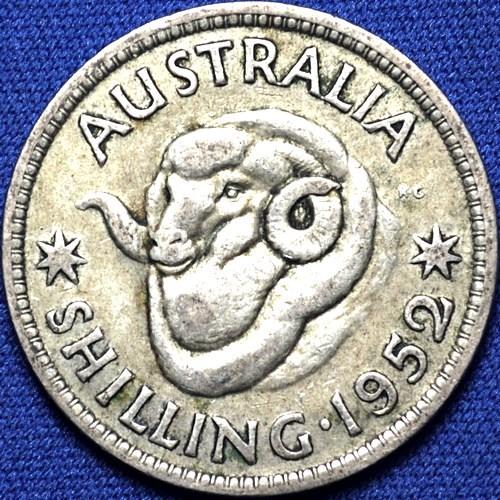 1952 Australian shilling reverse