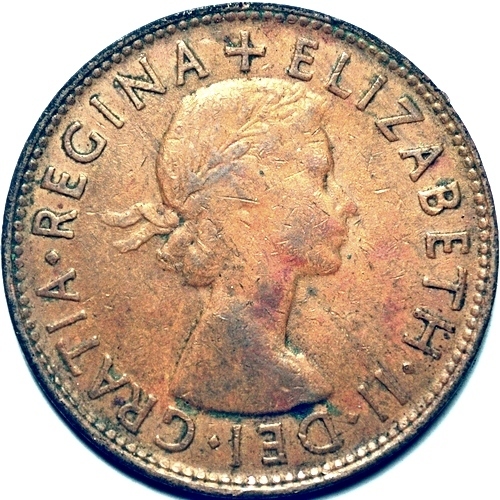 1953 A. Australian penny obverse