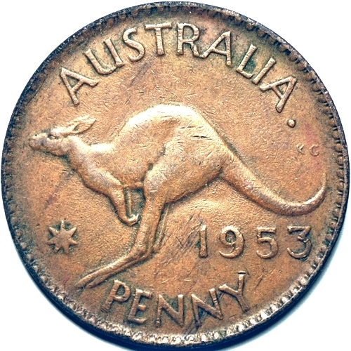 1953 A. Australian penny reverse