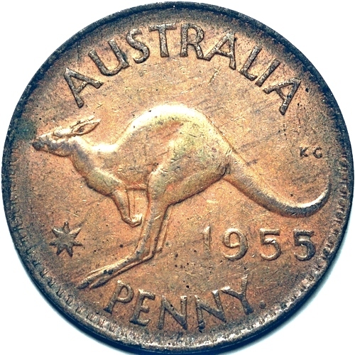 1955 Y. Australian penny reverse