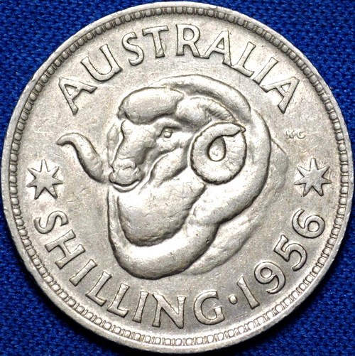 1956 Australian shilling reverse