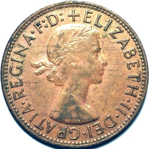 1957 Y. Australian penny obverse