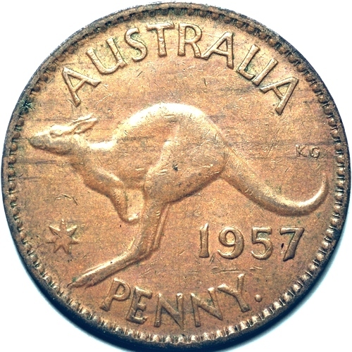 1957 Y. Australian penny reverse