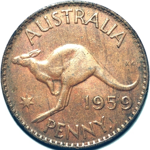 1959 Y. Australian penny reverse