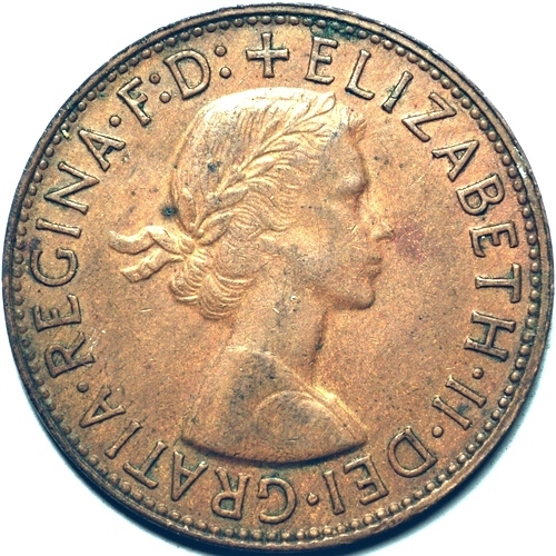 1960 Y. Australian penny obverse