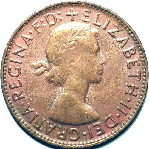 1961 Y. Australian penny obverse