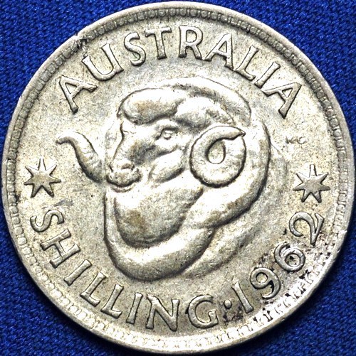 1962 Australian shilling reverse