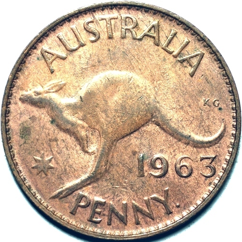 1963 Y. Australian penny reverse