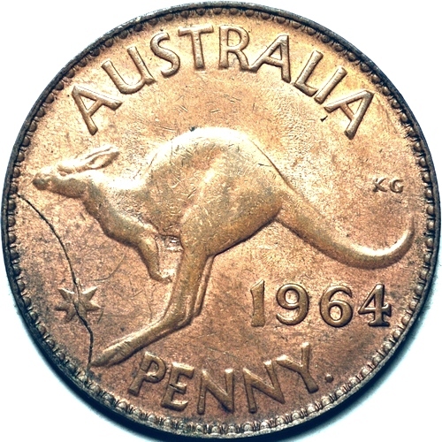 1964 Y. Australian penny reverse
