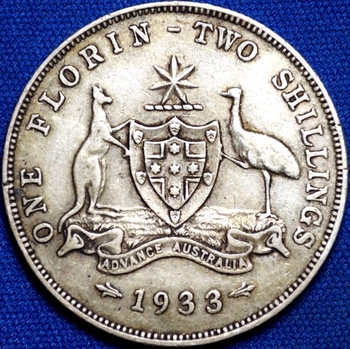 1933 Australian florin reverse