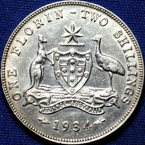 1934 Australian florin reverse